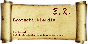 Brotschi Klaudia névjegykártya
